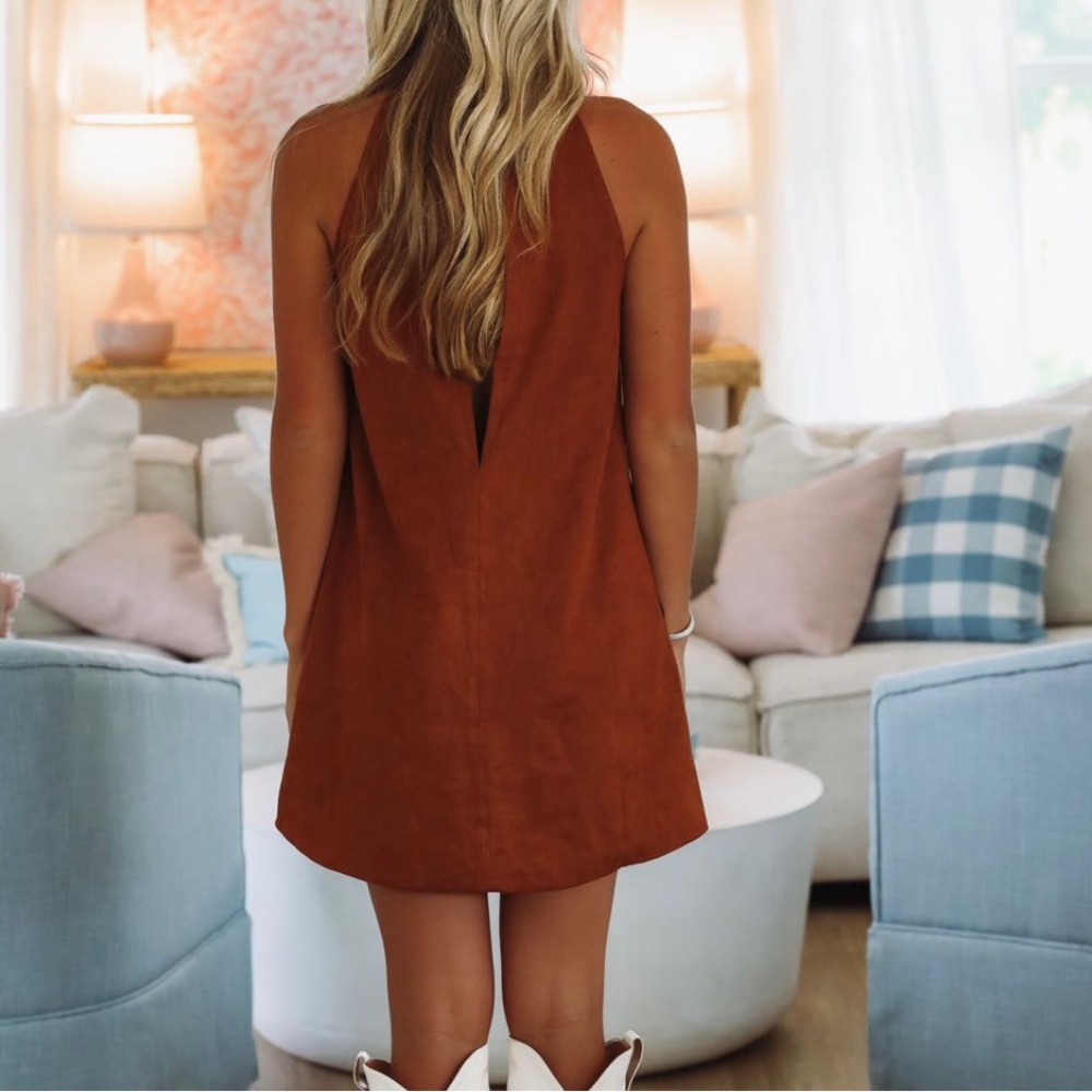 Chic Sleeveless Brown Mini Dress